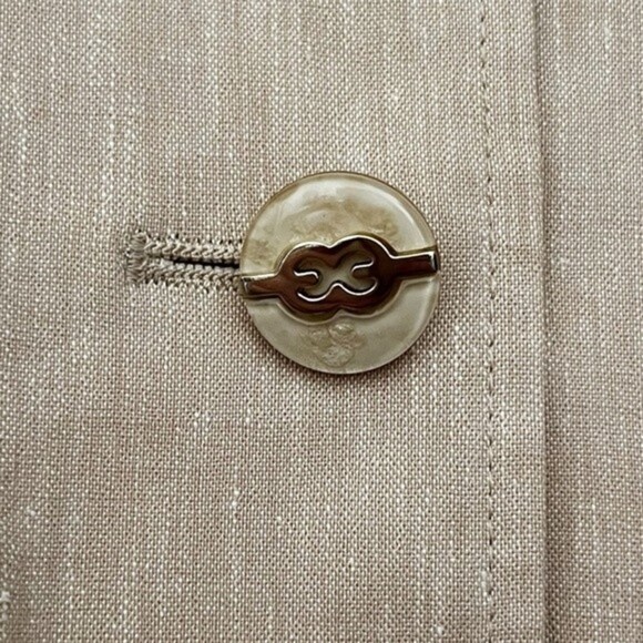 ESCADA Wool Linen Blazer Beige Neutral Button Front Collared Womens Size 40 / M - Picture 4 of 12
